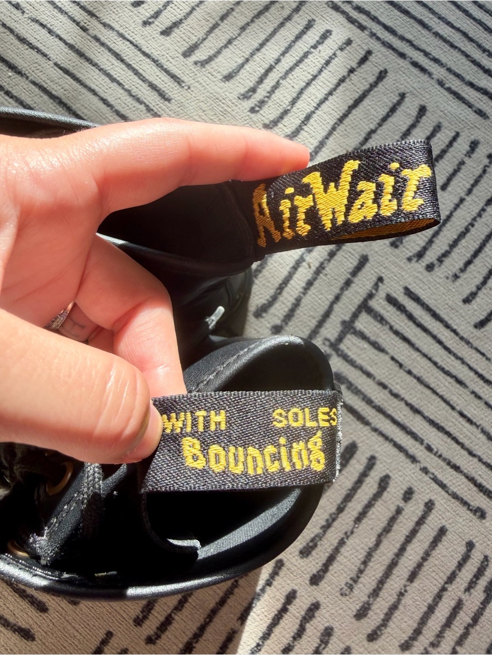 Dr. Martens Black Leather Zavlava Boots with Yellow Stitching - Picture 8 of 9